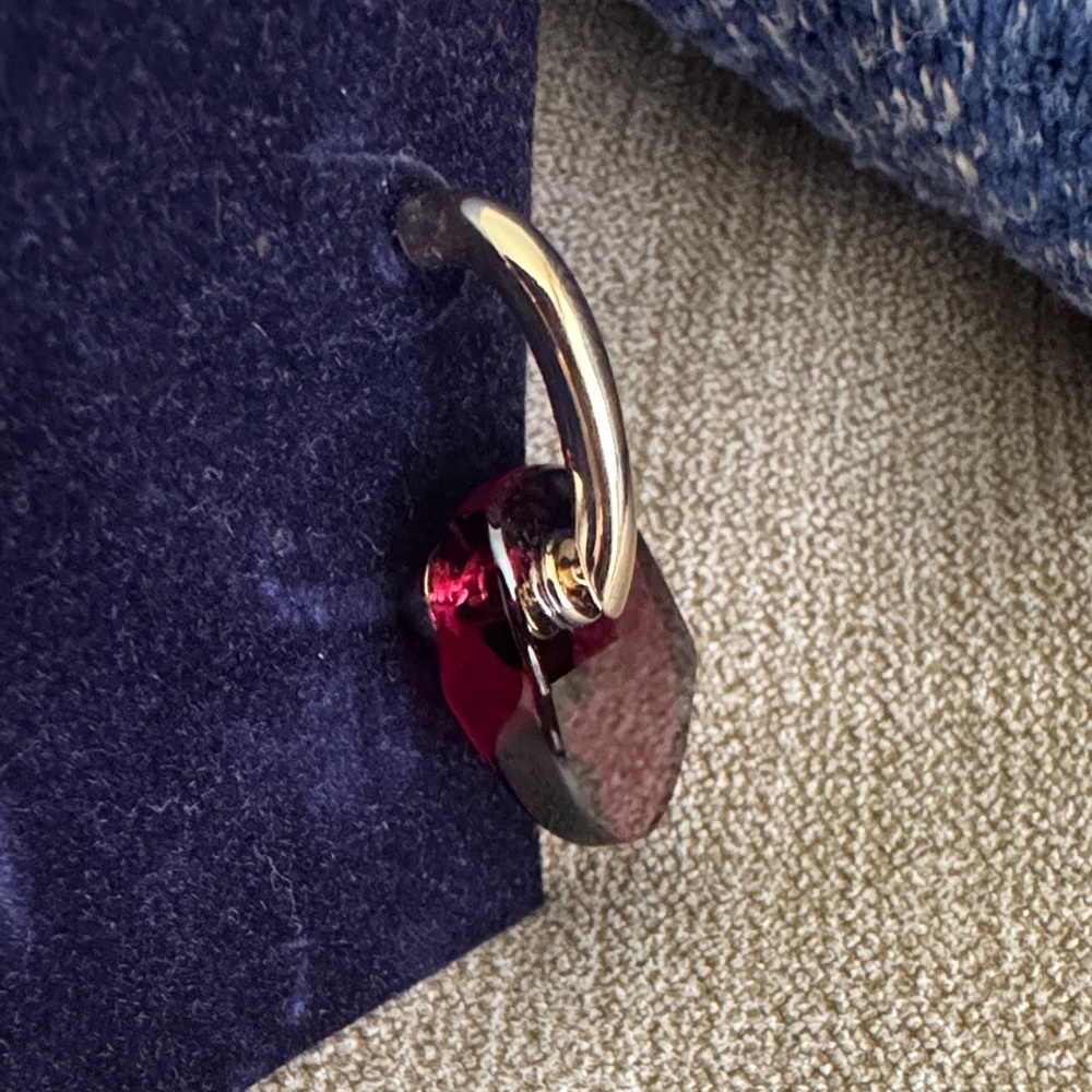 NWT! Swarovski Gold and Red Crystal Earrings - Picture 6 of 12